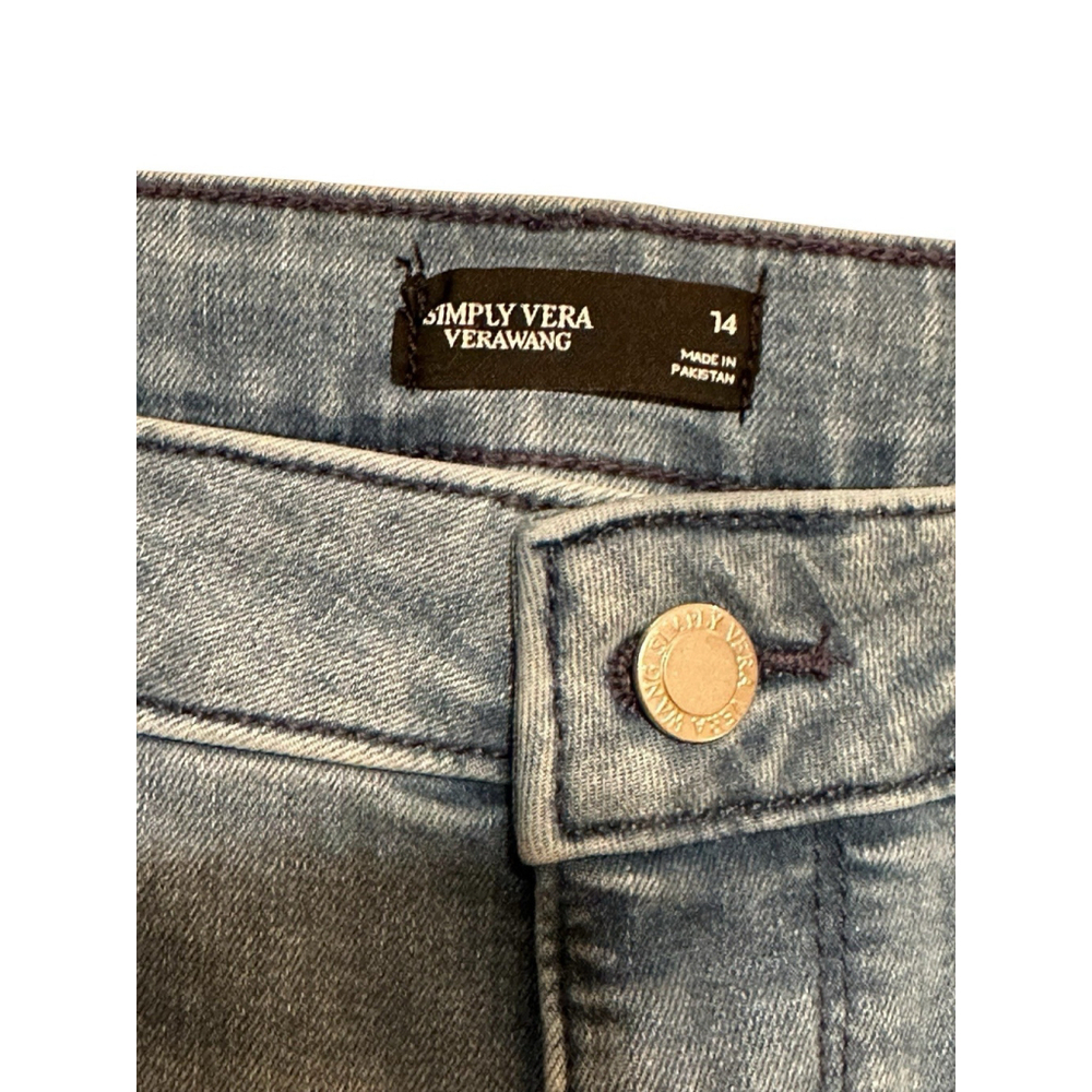 Simply Vera Wang Bootcut Denim Jeans Womens 14 35x32.5 (Long) Distressed Blue - Picture 6 of 16